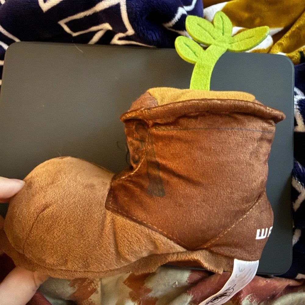 Brown Boot Plush with Green Sprout Wall-e
